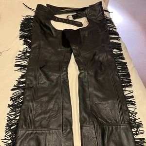 Harley Davidson black leather chaps